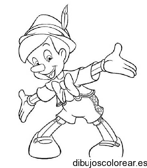 Dibujo de Pinocho feliz 
