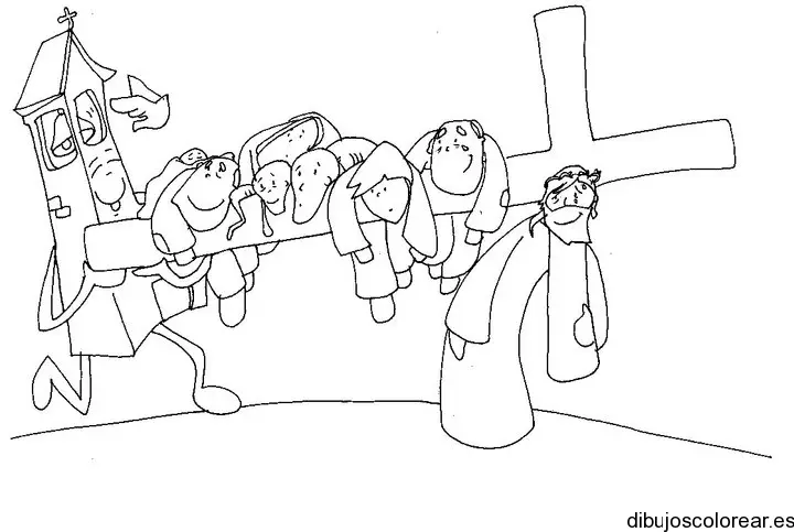 Dibujo de Jesús y los ángeles