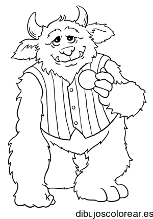 Dibujo de un monstruo con chaleco