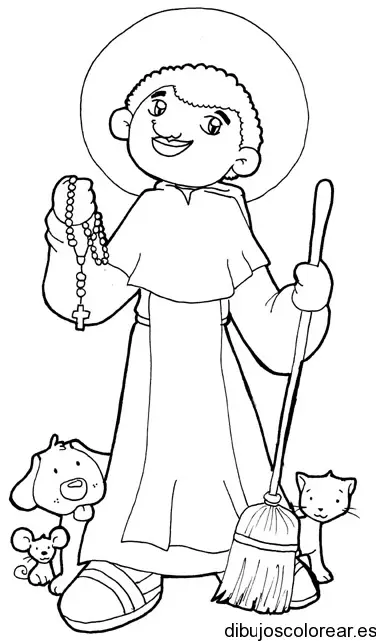 Dibujo de San Martín de Porres