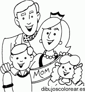 Dibujo de una familia sonriendo