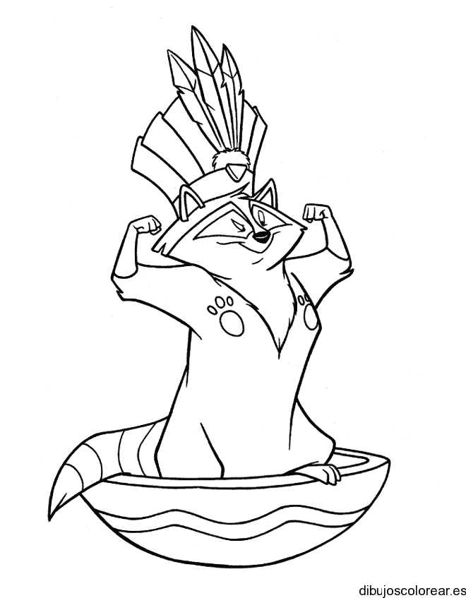 Dibujo de Miko  con un penacho