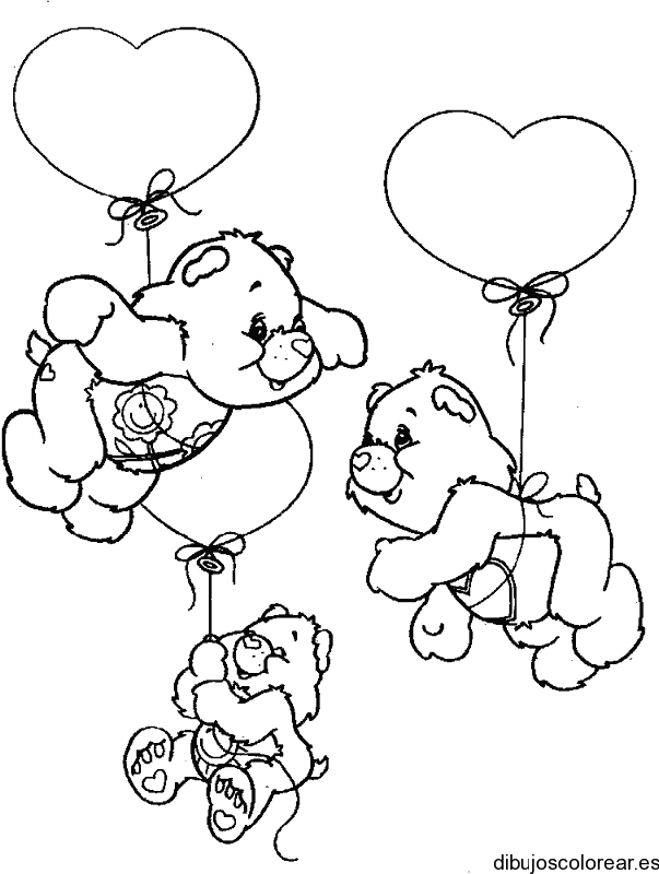 Dibujo de osos con corazones