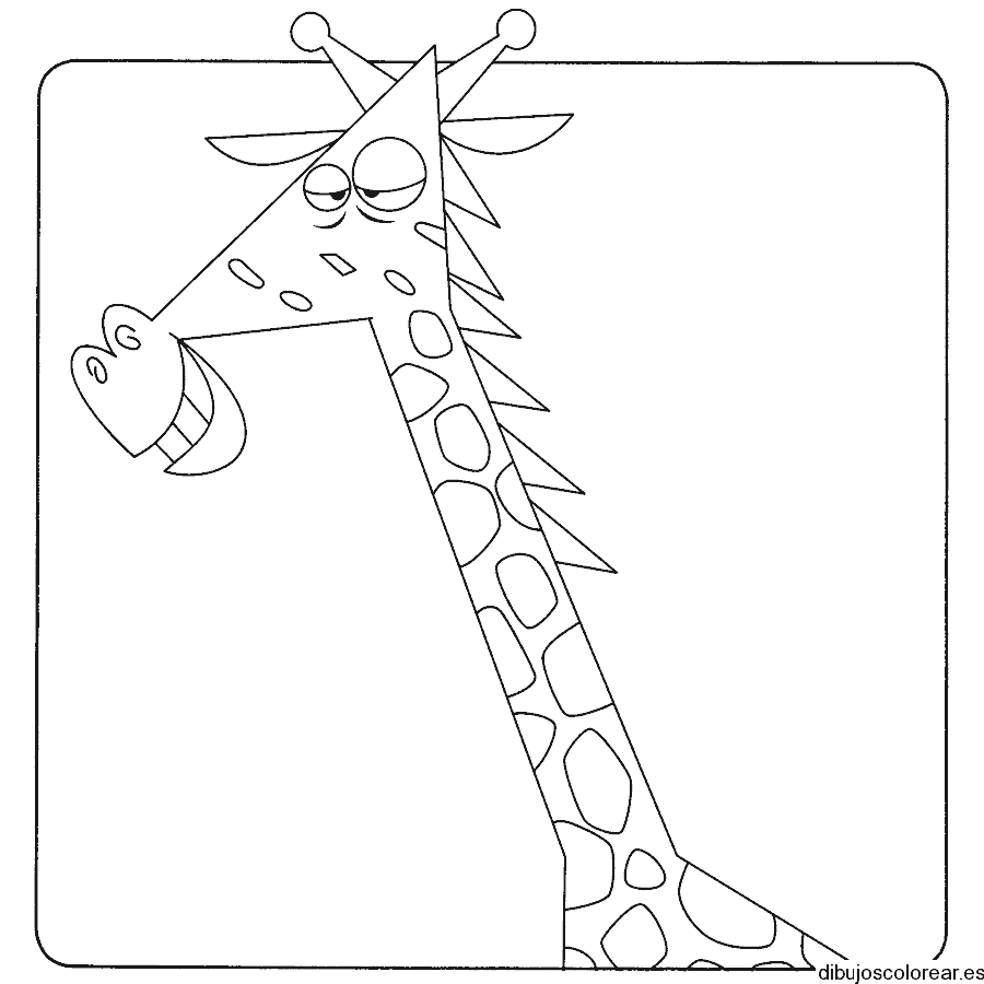 Dibujo de una jirafa sonriendo
