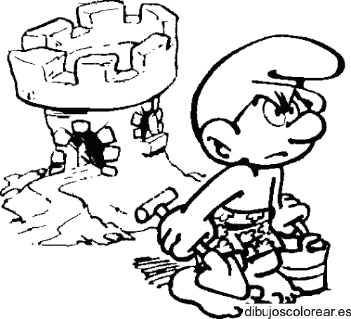Dibujo de un pitufo enfadado