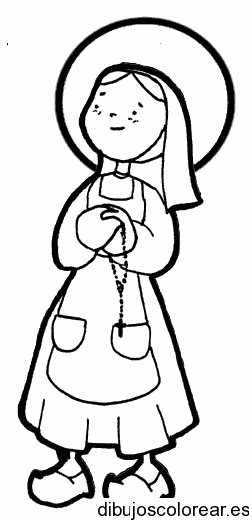 Dibujo de una monja con un crucifijo