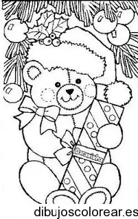 Dibujo de un oso con un regalo
