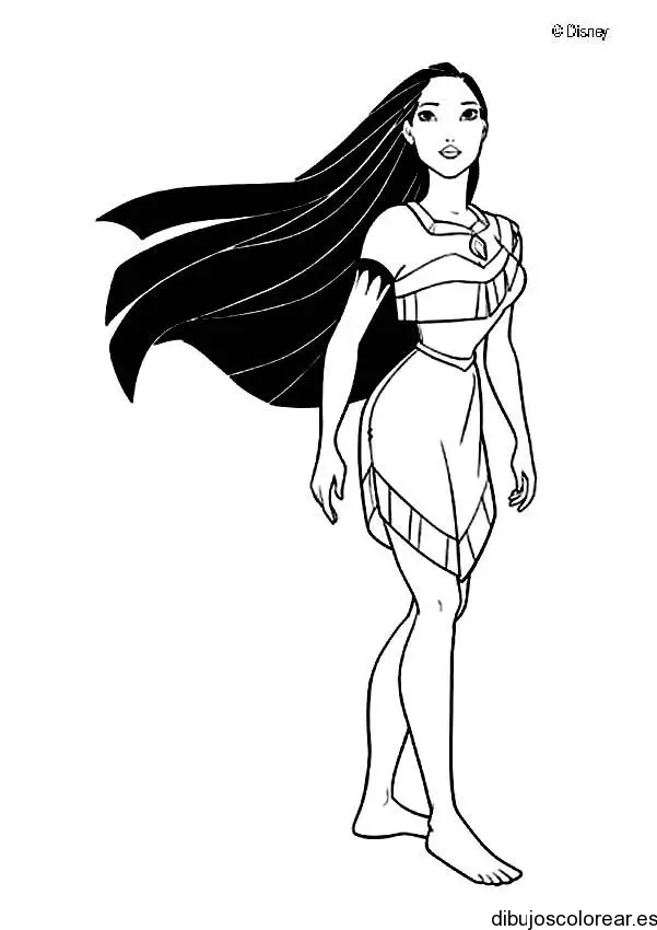 Dibujo de Pocahontas caminando