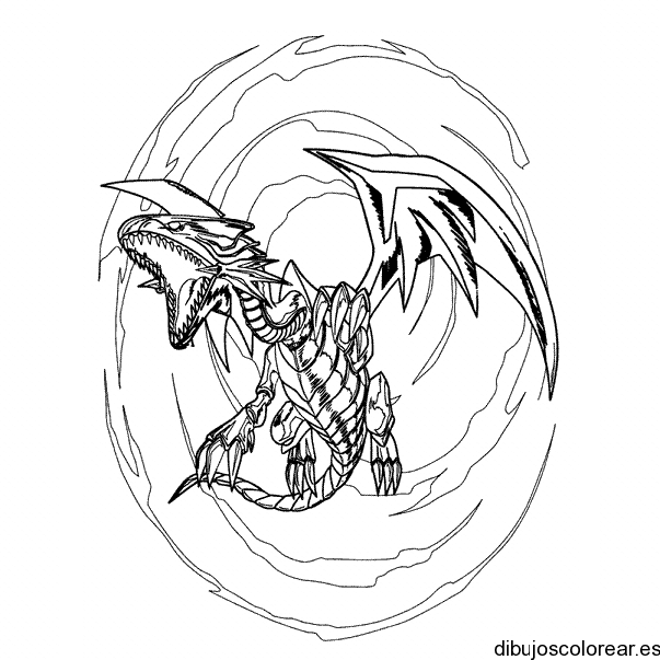 Dibujo de un dragón aterrador