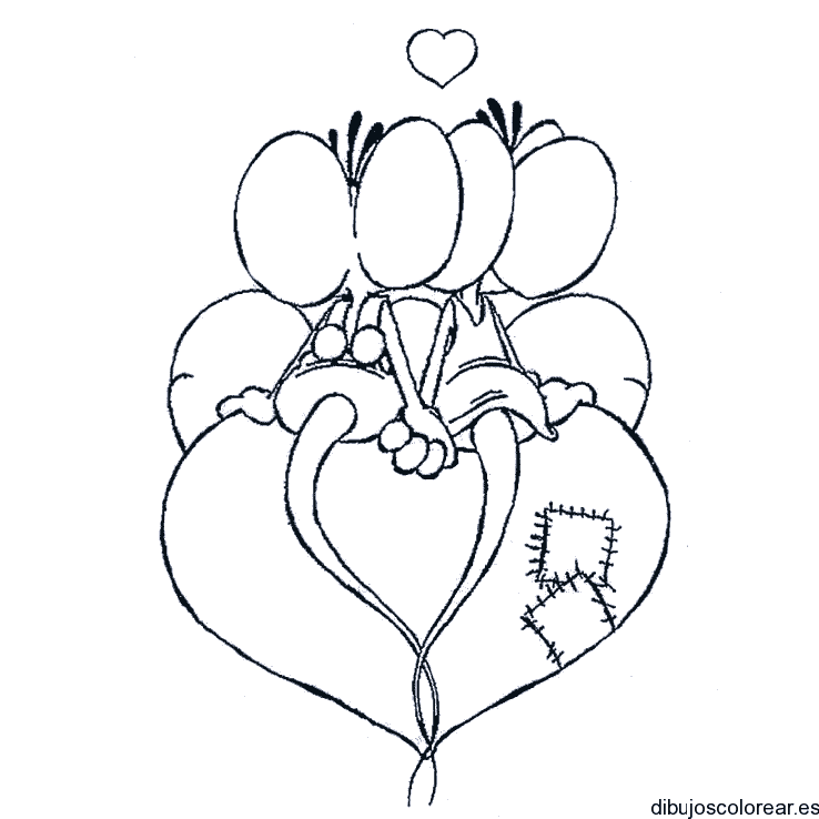 Dibujo de un perro en un corazón