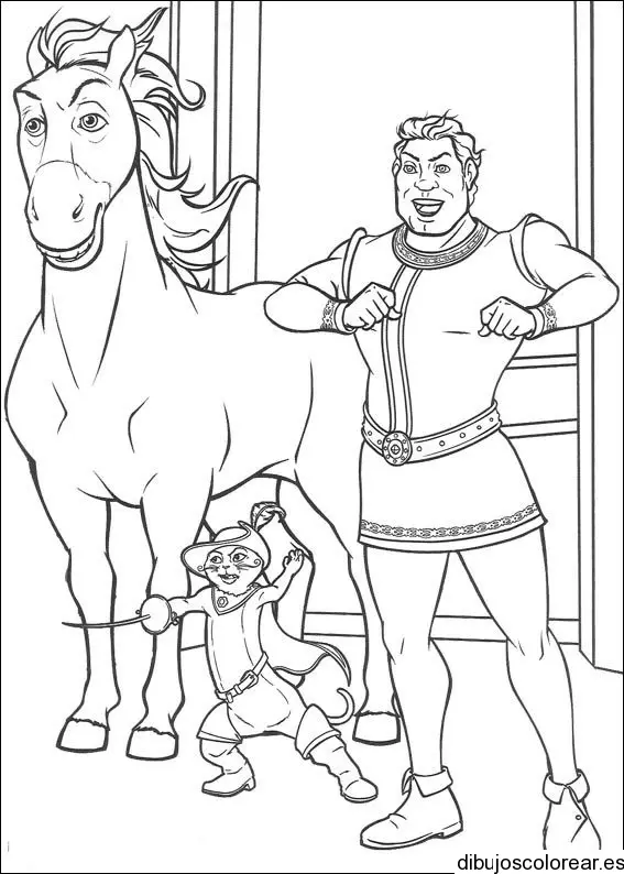 Dibujo de Shrek y sus amigos