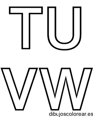 Dibujo de las letras T a la W