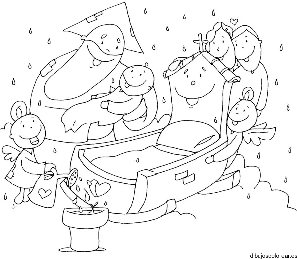 Dibujo de José y el niño Dios