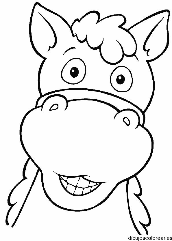Dibujo del rostro de un caballo sonriente