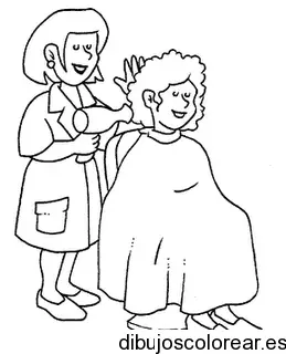Dibujo de dos chicas en el salón de belleza