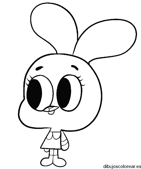 Dibujo de un conejo de grandes ojos