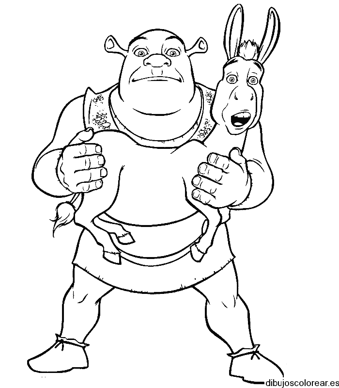 Dibujo de Shrek y el burro