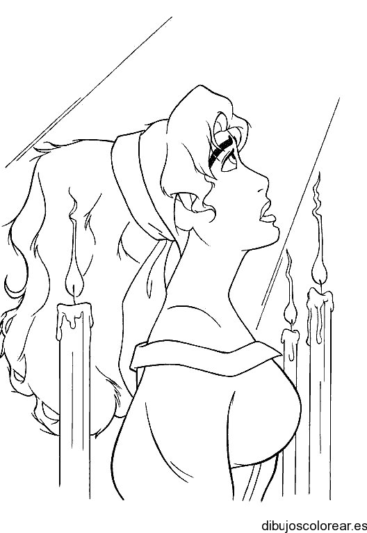 Dibujo de Esmeralda con velas