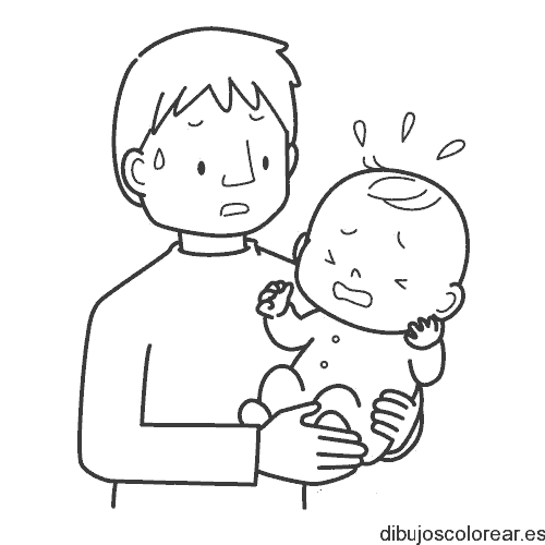 Dibujo de un bebé llorando