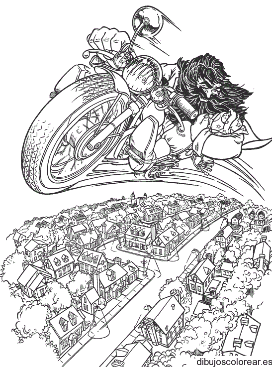 Dibujo de una moto elevándose