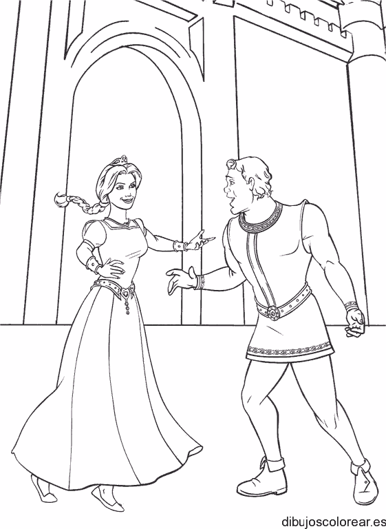 Dibujo de Shrek y Fiona