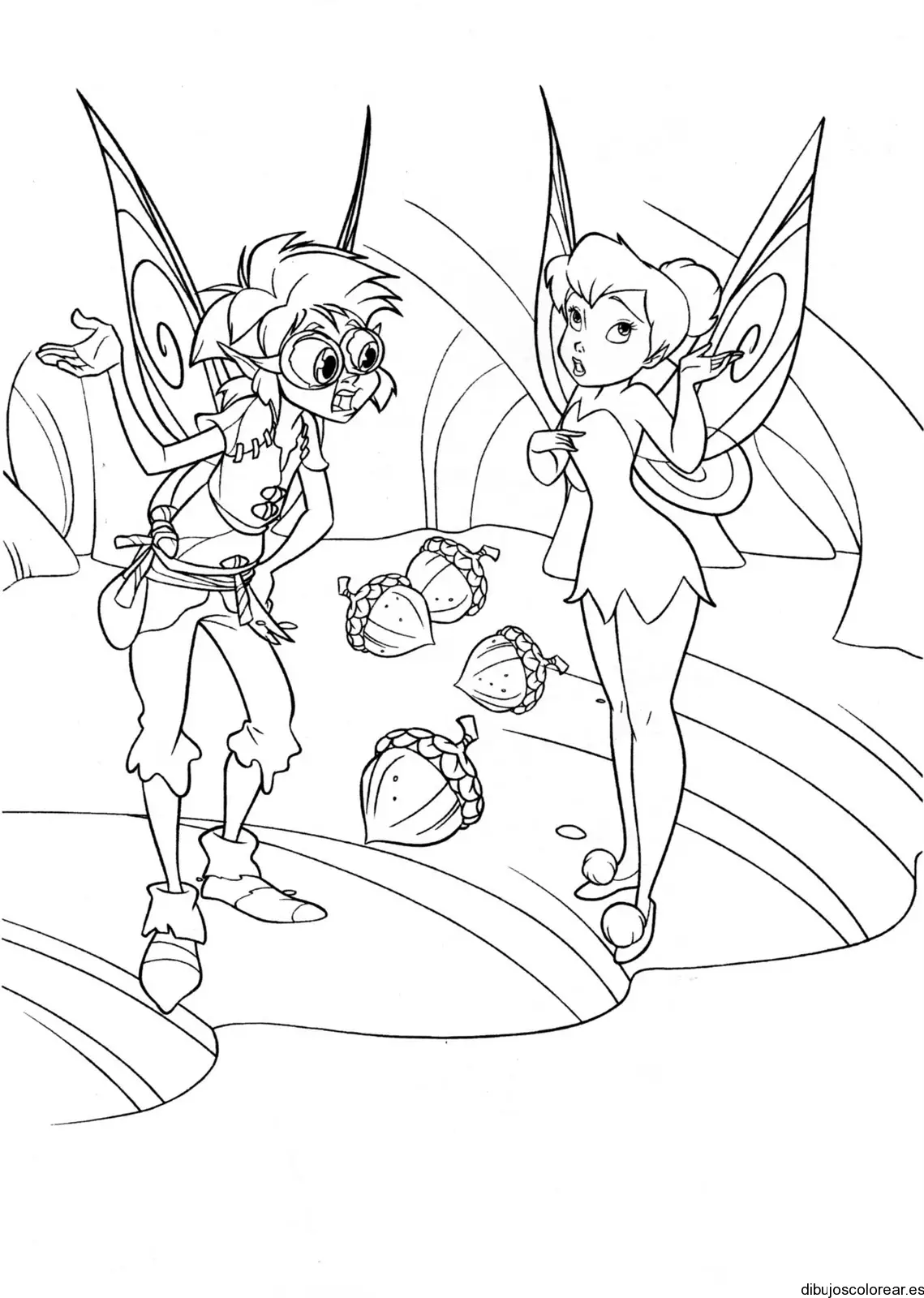 Dibujo de Campanita y un duende