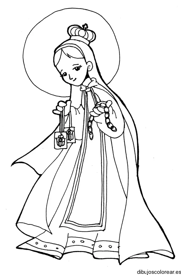 Dibujo de una monja con una corona