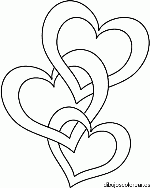 Dibujo de corazones entrelazados