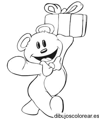 Dibujo de un oso con una cajilla