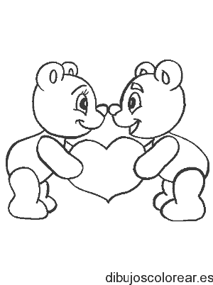 Dibujos de dos osos y un corazón