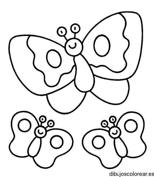 Dibujo de un trío de mariposas