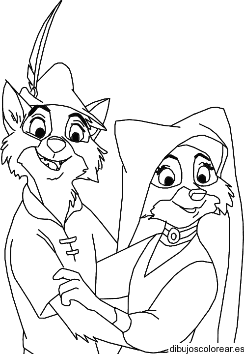 Dibujo de Lady Marian y Robin Hood