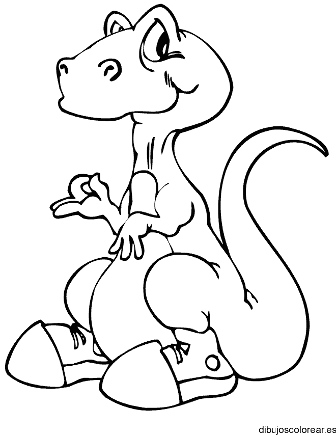 Dibujo de un dinosaurio sentado