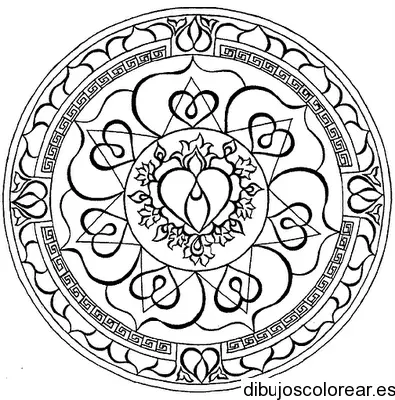 Dibujo de un círculo con mosáico