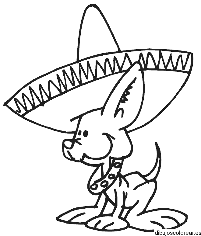 Dibujo de un gracioso perro con sombrero
