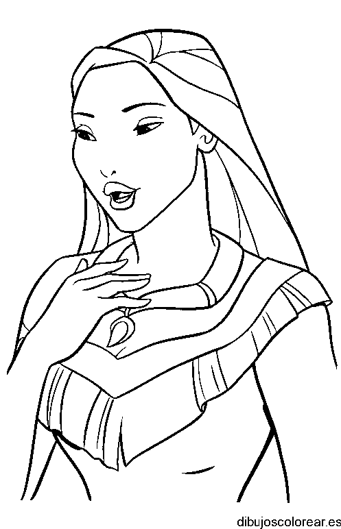 Dibujo de Pocahontas sonriente