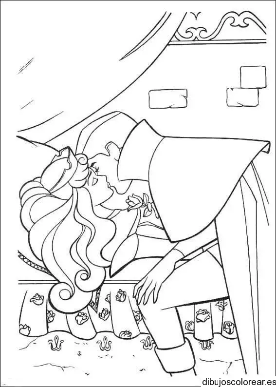 Dibujo del beso de la bella durmiente