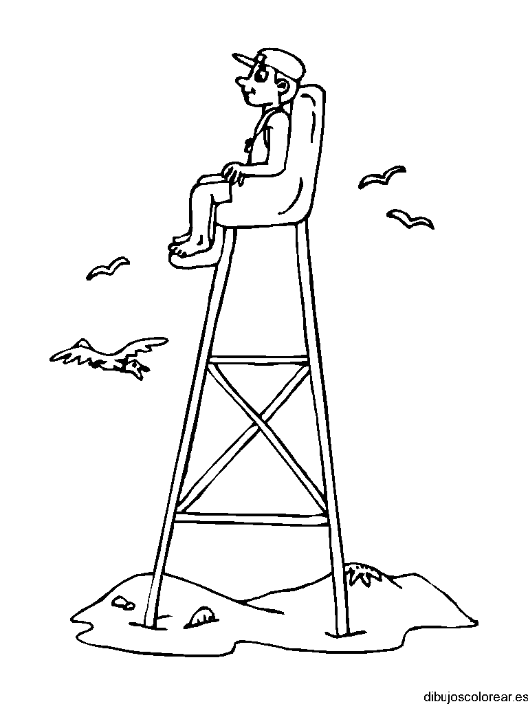 Dibujo de un atento salvavidas 