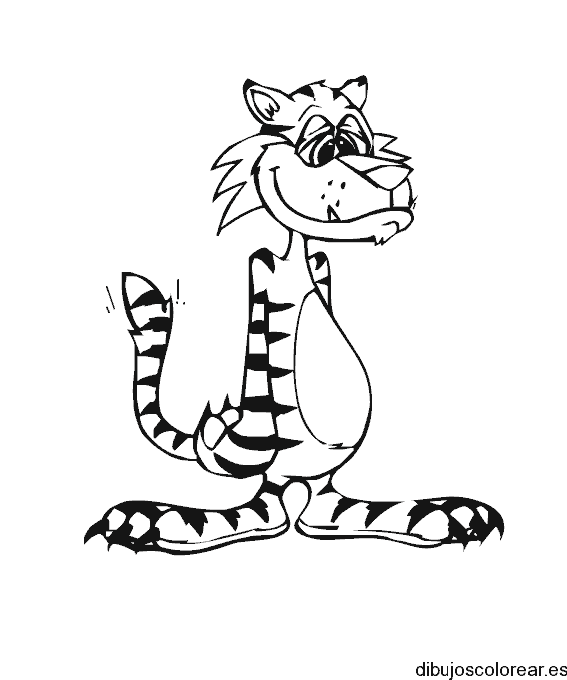 Dibujo de un tigre de pie