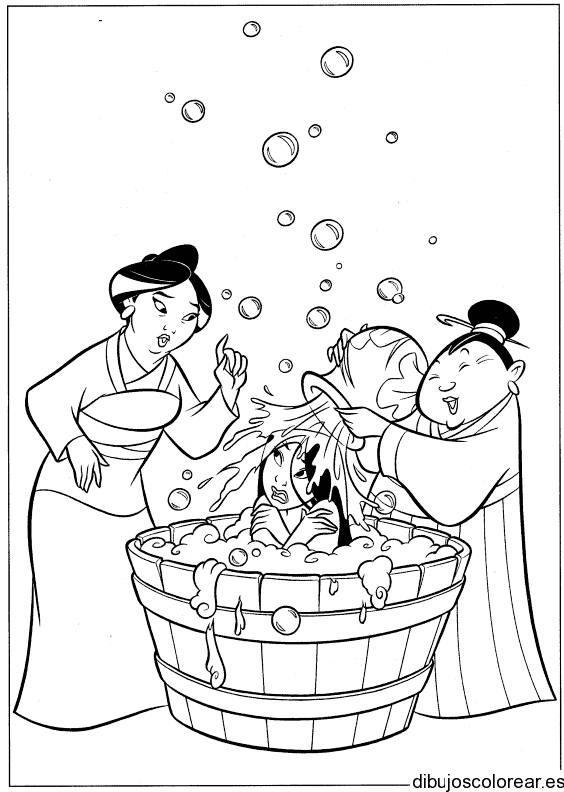 Dibujo de Mulan y sus tías