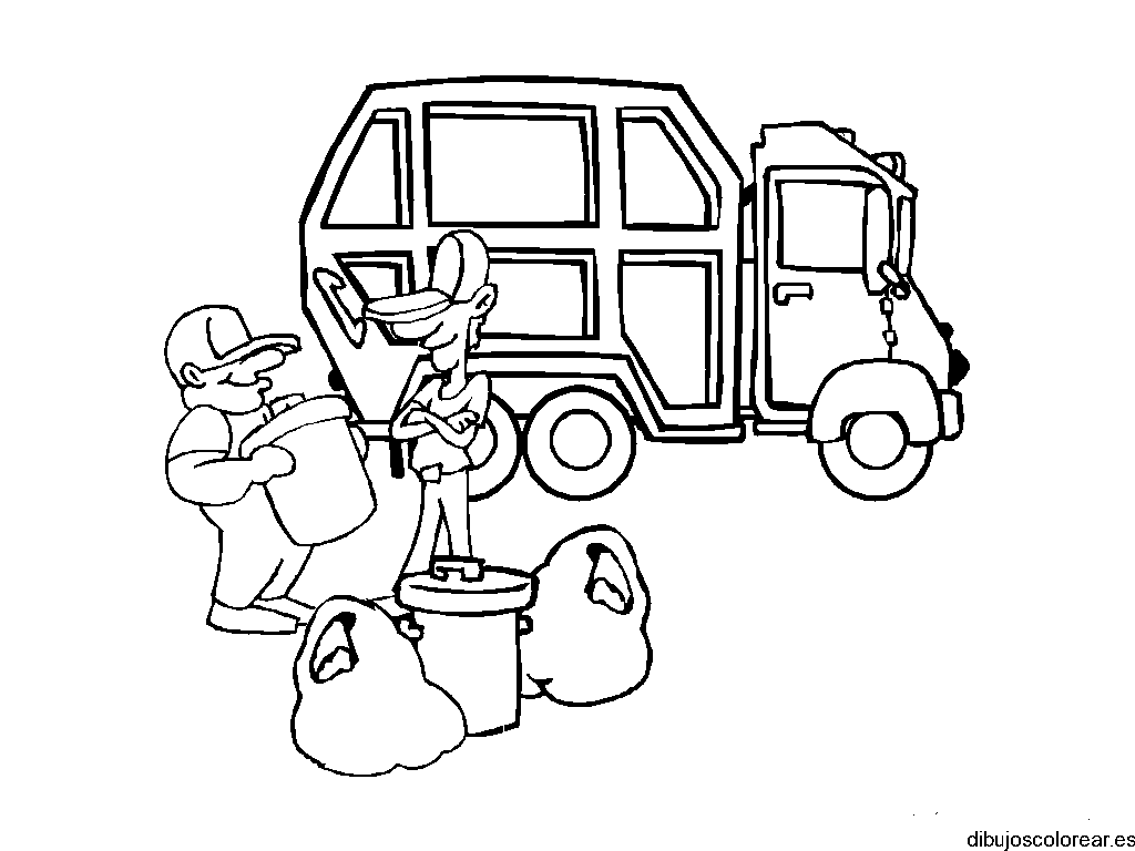 Dibujo de un camión recolector de basura