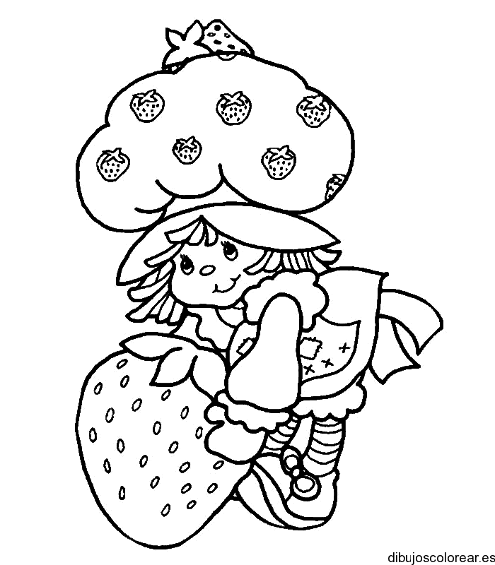 Dibujo de Rosita con una fresa grande