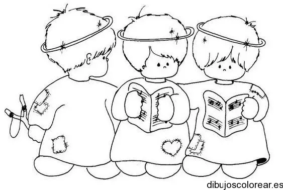 Dibujo de angeles leyendo