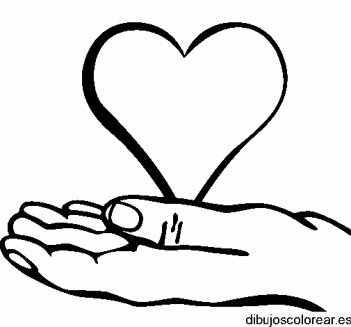 Dibujo de un corazón en una mano