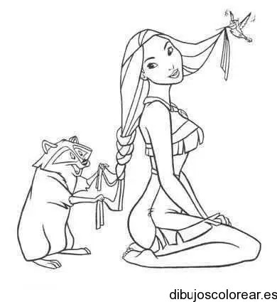Dibujo de Mulán peinándose