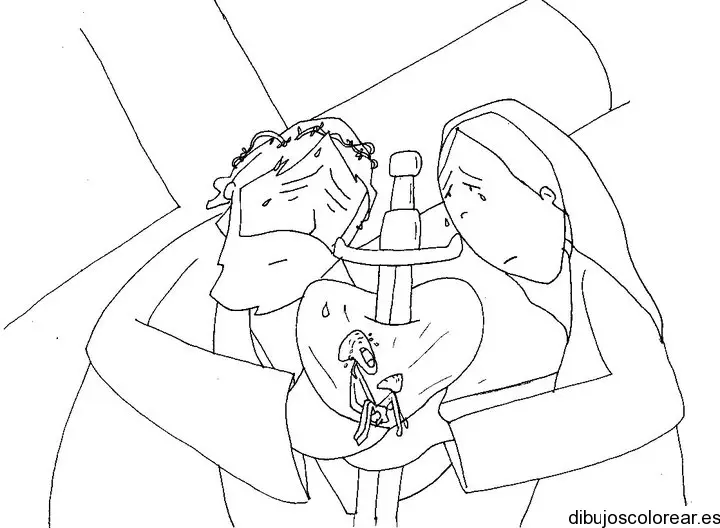 Dibujo de Jesús y María