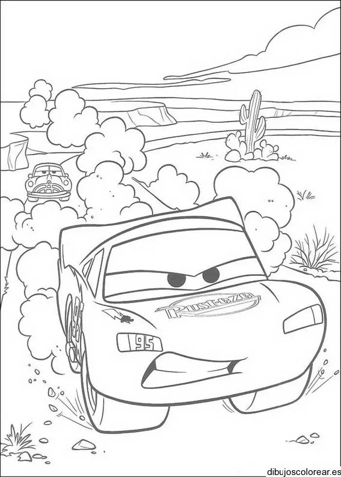Dibujos de coches compitiendo en el desierto
