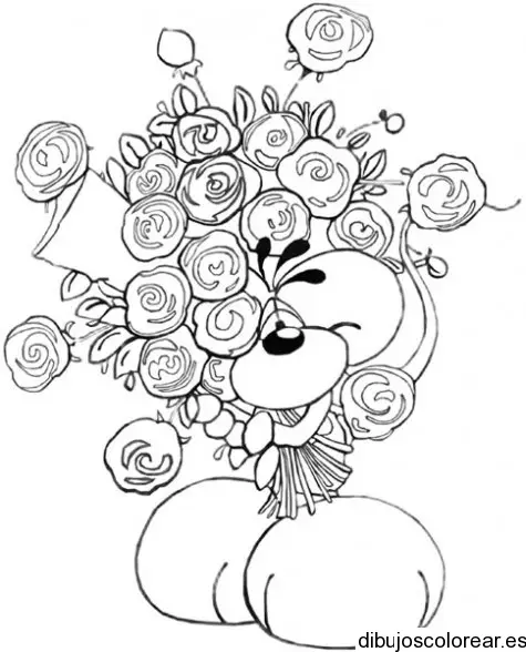 Dibujo de un arreglo floral