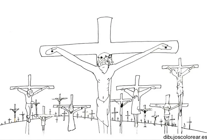 Dibujo de Jesús crucificado