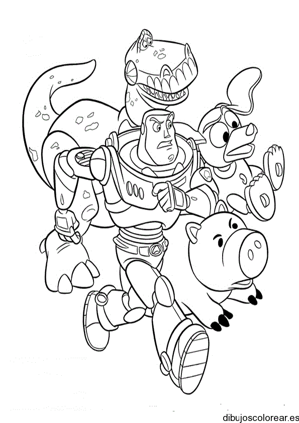 Dibujo de Buzz Lightyear y sus amigos